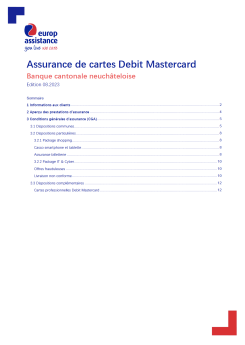 Vignette brochure Carte Debit Mastercard - assurances