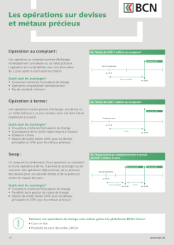 Vignette brochure Opération sur devises et métaux précieux